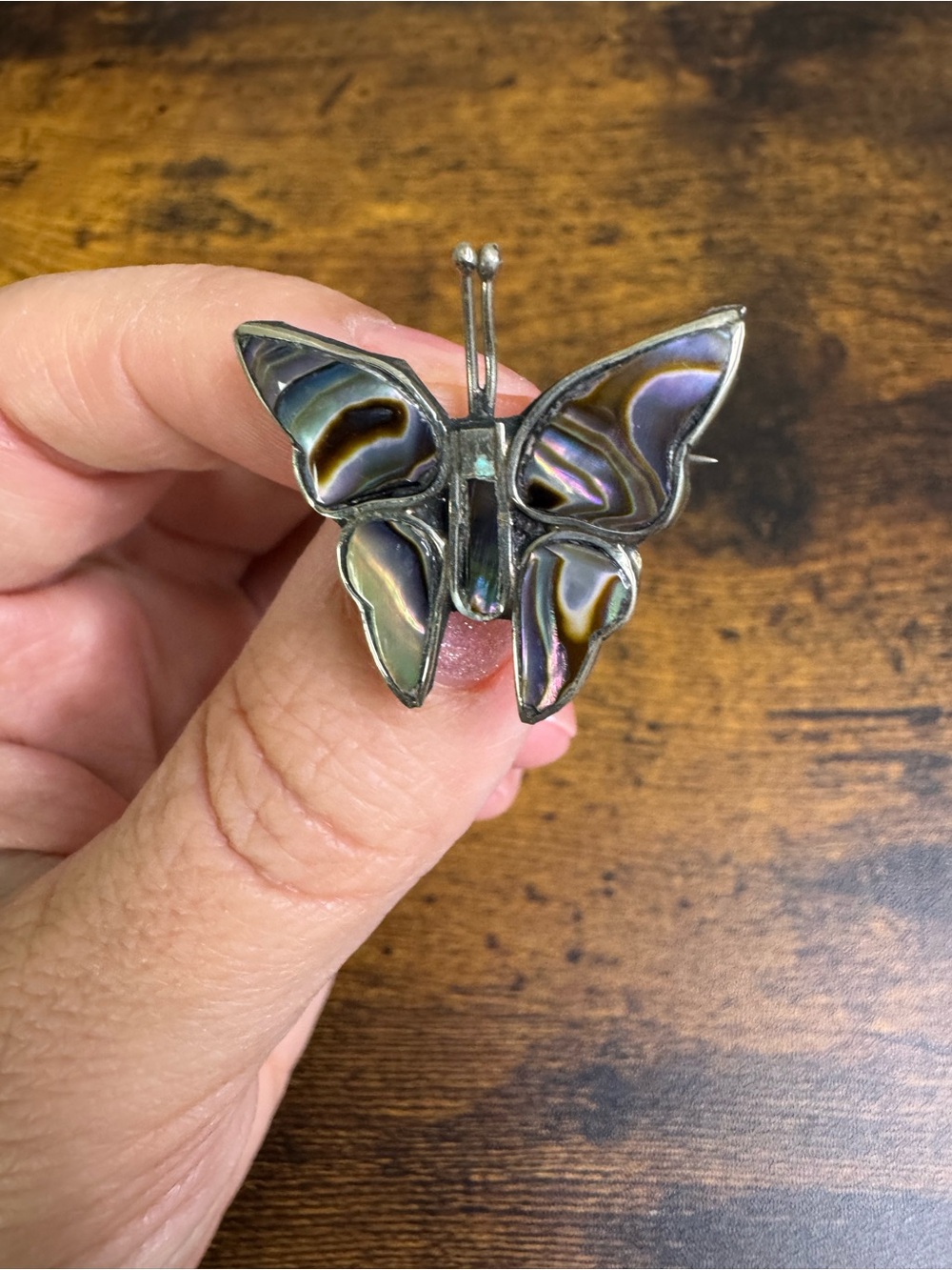 Set of Three Butterfly Pins - Red, Gold & Iridescent - Picture 3 of 7